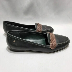 Vintage Etienne Aigner Women's Green Brown Leather Loafer Flats Sizs 5.5